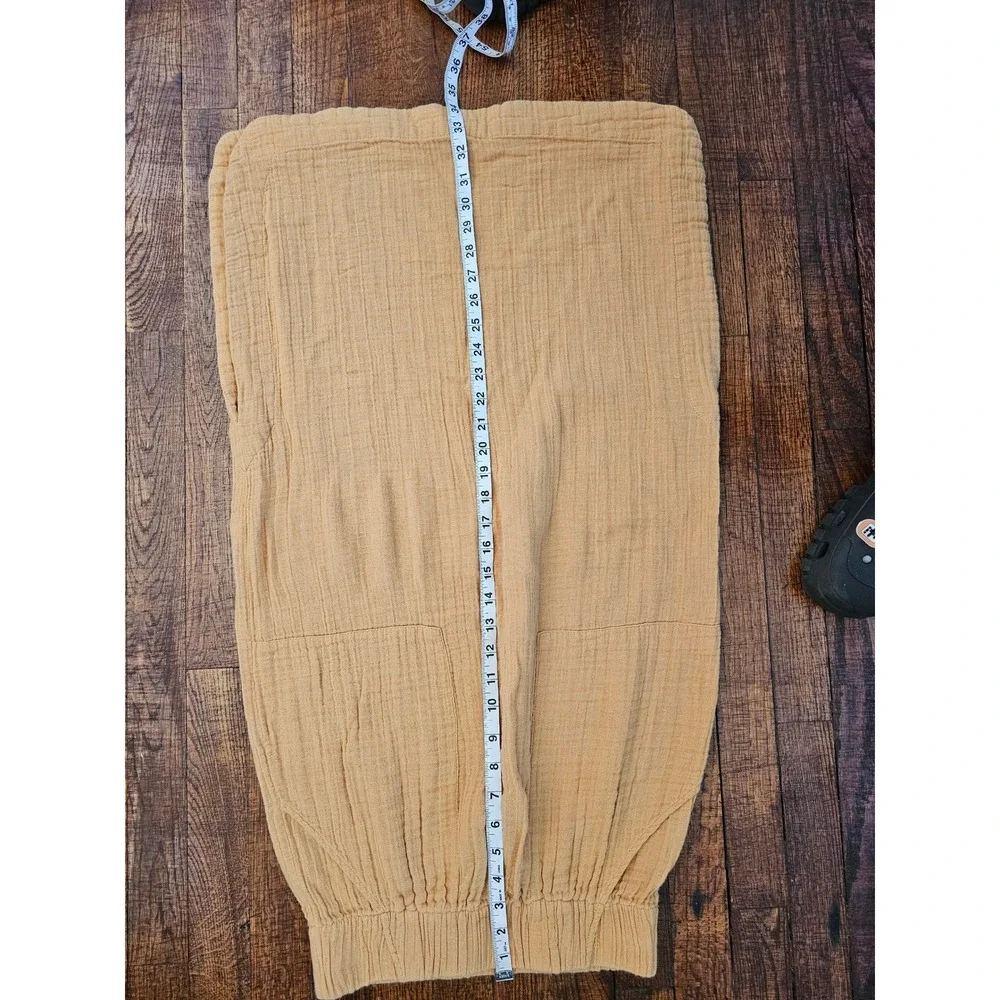 Free People Yellow Boho ResortBeach Cottagecore PocketsCotton Maxi Skirt‎ sz PXS